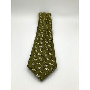 VTG Divinity Boutique Mens Silk Handmade Matthew 22:37 Tie Green Bible 60 x 4